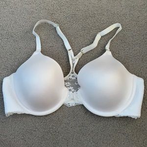 Maidenform Racerback Lace Front-Clasp White Bra Size 36C